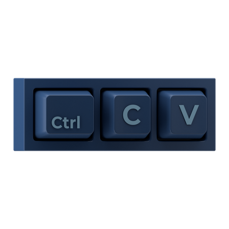 Copy Paste Command  3D Illustration