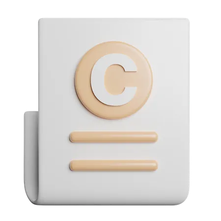 Copywriting File Data 3D Icon
