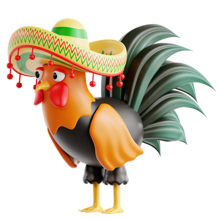Coq  3D Icon