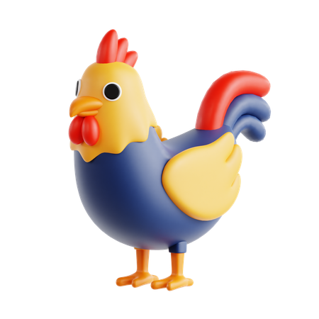 Coq  3D Icon
