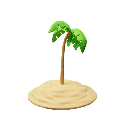 Coqueiro com areia  3D Icon