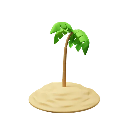Coqueiro com areia  3D Icon