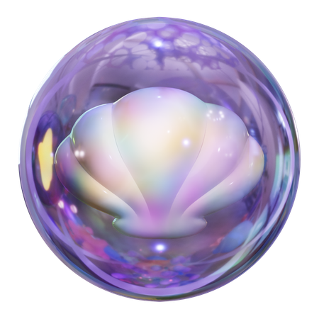 Coquille dans une bulle  3D Icon