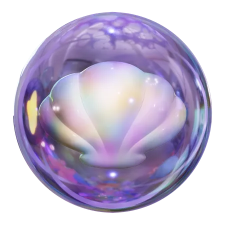 Coquille dans une bulle  3D Icon