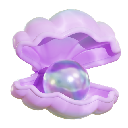 Coquille Saint Jacques avec perle  3D Icon