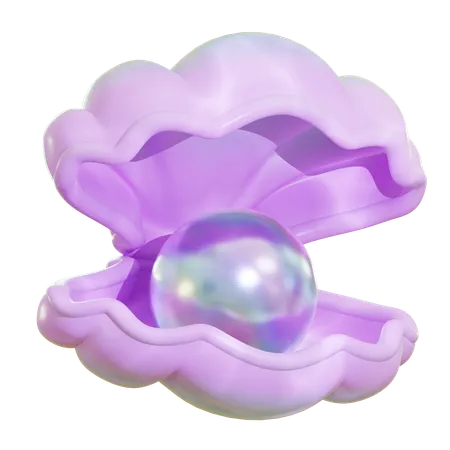 Coquille Saint Jacques avec perle  3D Icon