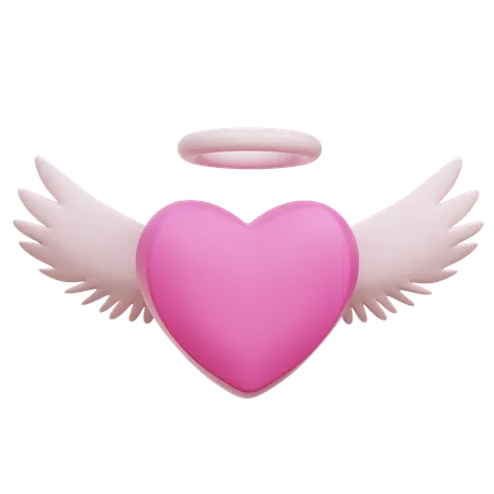 Coração anjo  3D Icon