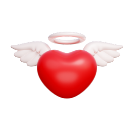 Coração anjo  3D Icon