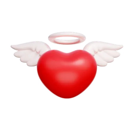 Coração anjo  3D Icon