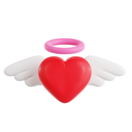 Coração anjo  3D Icon