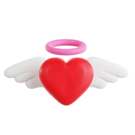 Coração anjo  3D Icon