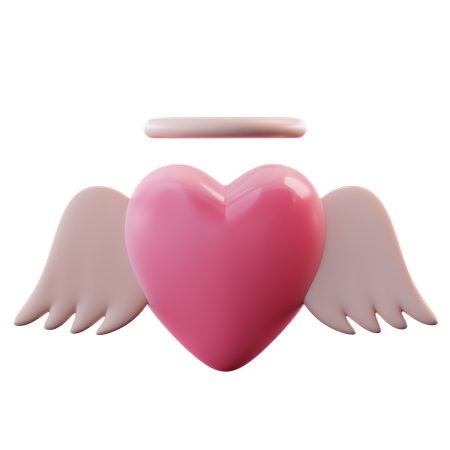 Coração anjo  3D Icon