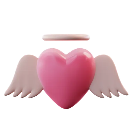 Coração anjo  3D Icon