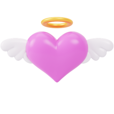 Coração anjo  3D Icon