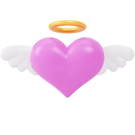 Coração anjo  3D Icon