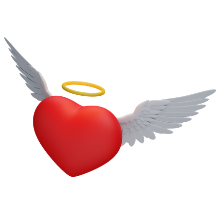 Coração com asas  3D Icon