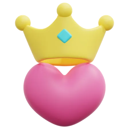Coração coroado  3D Icon