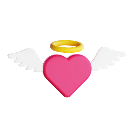 Coração de anjo  3D Icon