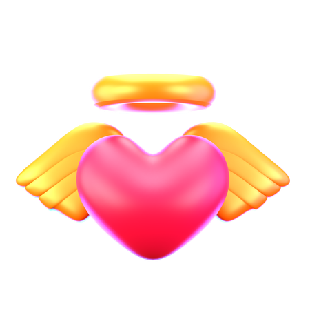 Coração de anjo  3D Icon