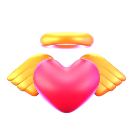 Coração de anjo  3D Icon