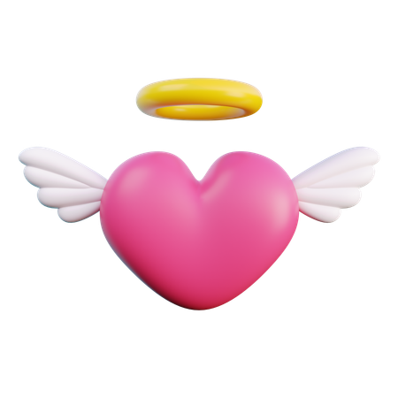 Coração de anjo  3D Icon