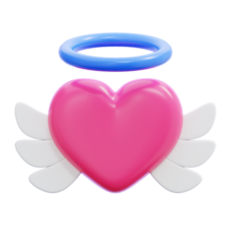 Coração de anjo  3D Icon