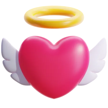 Coração de anjo  3D Icon