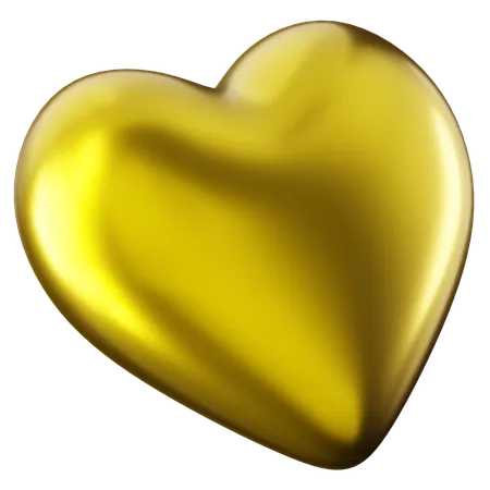 Coração de ouro  3D Icon