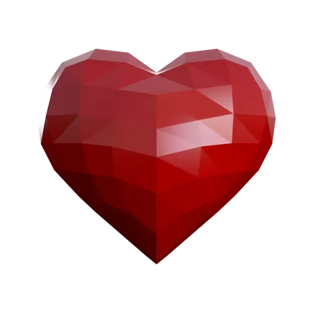 Coração lowpoly  3D Icon