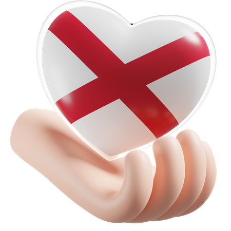 Coração cuidados com as mãos bandeira do Alabama  3D Icon