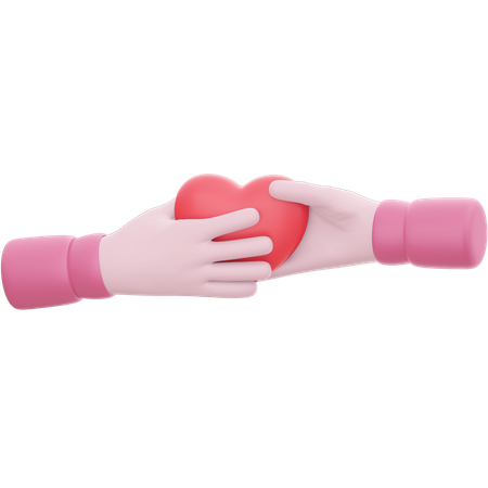 Coração na mão  3D Icon