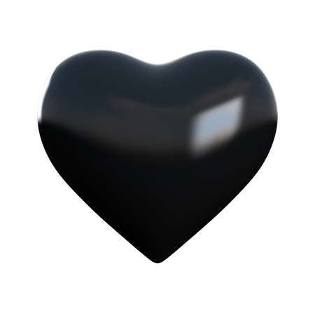 Coração preto  3D Icon