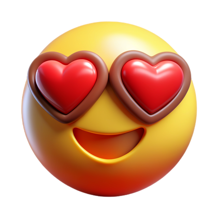 Emoji de olhos de coração  3D Icon