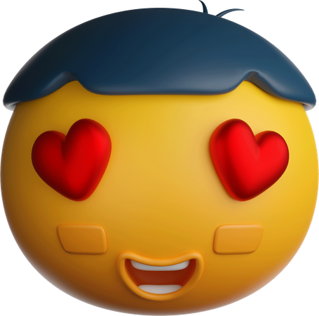 Emoji de olhos de coração  3D Icon