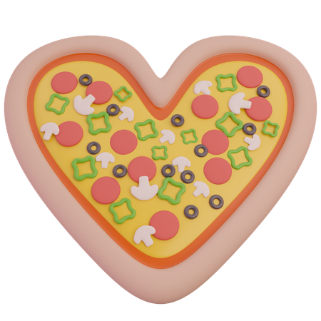 Pizza de coração  3D Icon