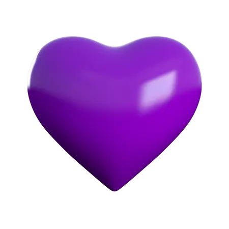 Coração roxo  3D Icon