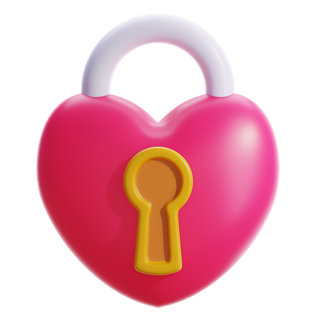 Coração trancado  3D Icon