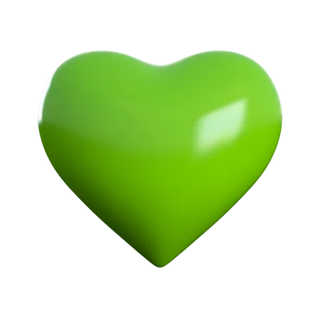 Coração verde  3D Icon