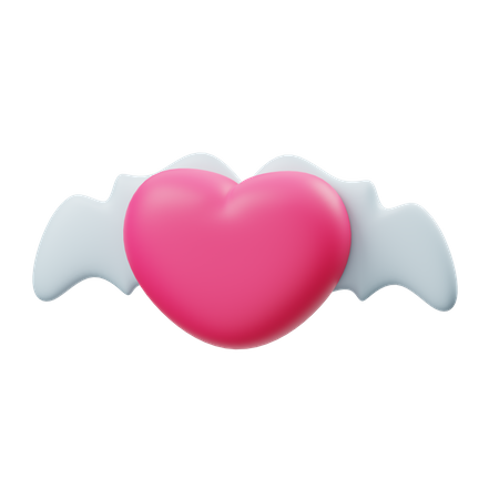 Coração voador  3D Illustration