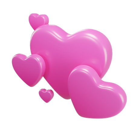 Corações de amor  3D Icon