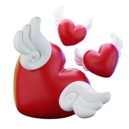 Corações de anjo  3D Icon