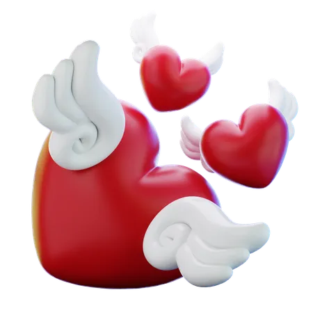 Corações de anjo  3D Icon