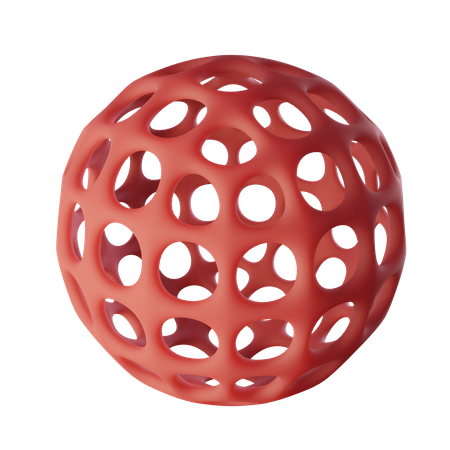 Coral Sphere With Pores 3D Icon