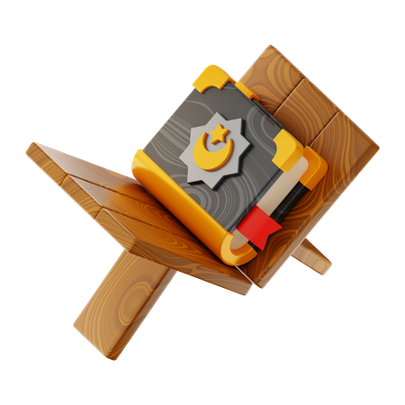 Coran et support en bois  3D Icon