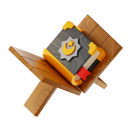 Coran et support en bois  3D Icon