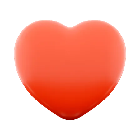 Icono De Forma De Corazon Rojo De Representacion 3 D Render 3 D Un Signo De Amor O Icono De Vida 3D Icon
