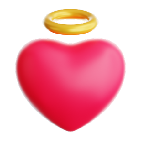 Ángel del corazón  3D Icon