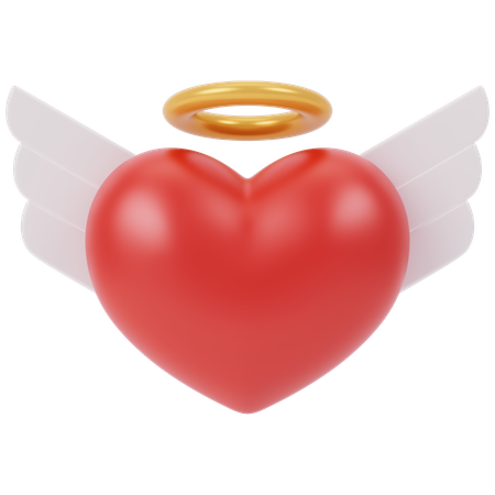 Ángel del corazón  3D Icon