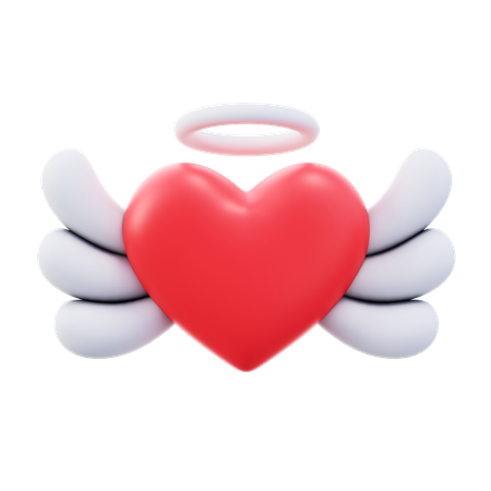 Ángel del corazón  3D Icon