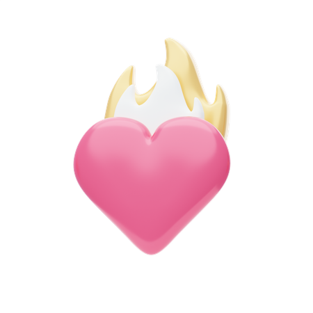 Corazón ardiente  3D Icon